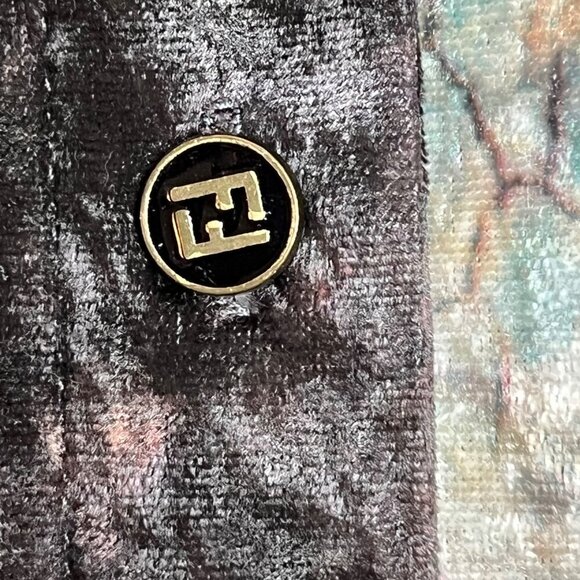 Fendi 3/4 Sleeve Button Front Leather Lace Up Sleeves Wearable Art Size 8 - Picture 4 of 11